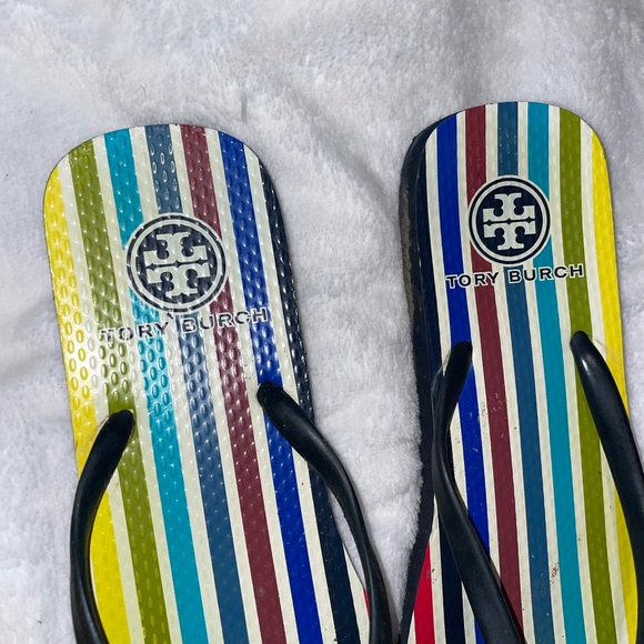 Tory Burch Striped Flip Flops - Picture 3 of 3